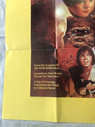 Vintage 1984 The Ewok Adventure Television Premier Movie Poster Star Wars 3