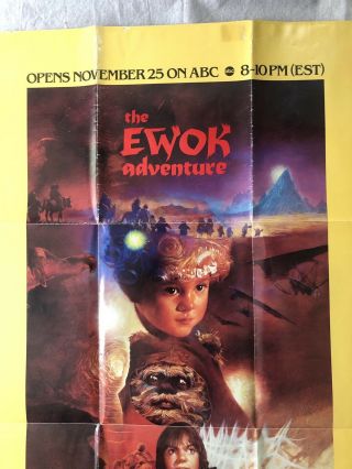 Vintage 1984 The Ewok Adventure Television Premier Movie Poster Star Wars 4