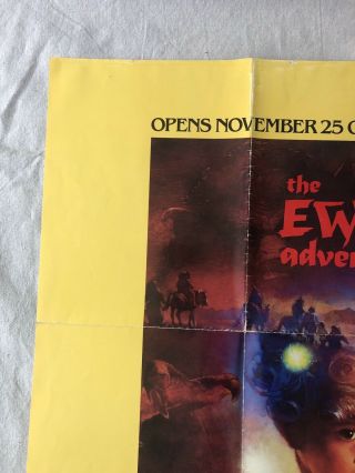 Vintage 1984 The Ewok Adventure Television Premier Movie Poster Star Wars 7