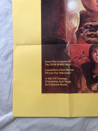 Vintage 1984 The Ewok Adventure Television Premier Movie Poster Star Wars 8