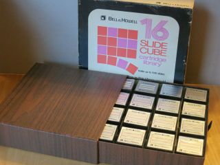 Vintage Bell & Howell Slide Cube Library (16 Cubes,  Holds 640 Slides)