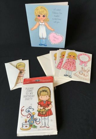 Vintage Little Girl’s Birthday Party Invitations – Paper Dolls