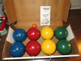 Forster Vintage Bocce Lawn bowling complete Set 6200 with instructions 3