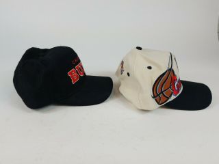 Vintage 1996 Chicago Bulls NBA Champions Hat Snap Back Adjustable Set of 2 Caps 6
