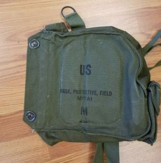 Vintage Us Military M17 Vietnam Era Gas Mask Bag