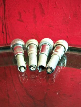 Four Vintage 1950 ' s microphone cable 5/8 amphenol connectors Switchcraft old 6 4