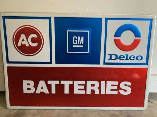 Vintage Ac Delco Batteries Metal Sign