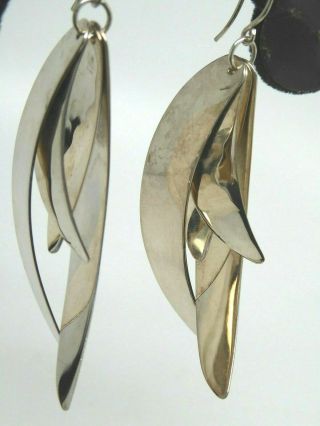 Vintage RLM Robert Lee Morris Sterling Silver Modernist Feather Mobile Earrings 3