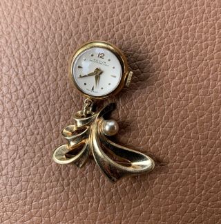 Vtg 1940s Dulux Watch/pendant Gold Plaque 10 Swiss 17 Jewel Antimagnetique Runs,