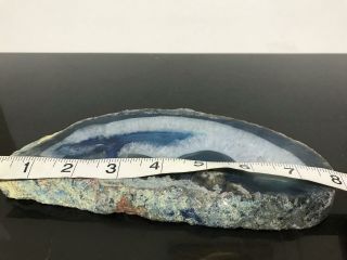 Vtg 8” Blue Geologist Mineral Crystal Energy Geode Specimen Rock Statue Slab 2