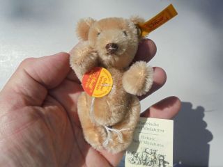 Steiff Historic Miniatures Mohair Bear Teddybar 030055 W Tags