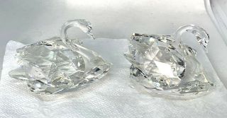 Vintage Swarovski Crystal Swan Figures