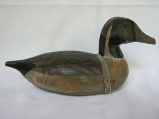 Small Vintage / Antique Hand Carved Painted Solid Wood Pintail Duck Decoy 4