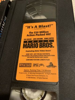 VINTAGE MARIO BROS.  DEMO PROMOTIONAL USE ONLY VHS VIDEO TAPE CASSETTE RARE 4