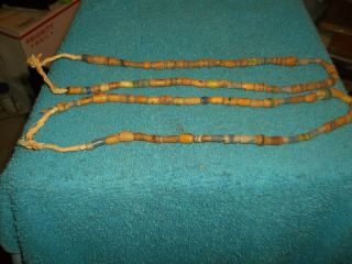 2 Vintage African Trade Bead Necklace Sand Glass 13 " Half Way (3)
