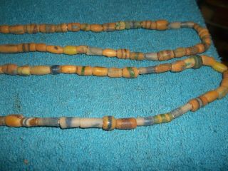 2 VINTAGE AFRICAN TRADE BEAD NECKLACE SAND GLASS 13 