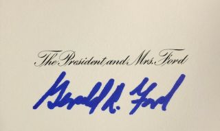 Gerald Ford Authentic Hand Signed Vintage Calling Card President Republican