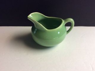 Vintage Bauer Pottery Usa Green Creamer / Pitcher