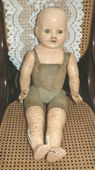 Xx Large Composition Doll Marked Madame Hendren Vintage Antique Parts