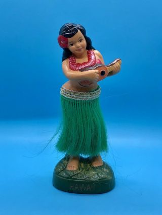 Vintage Hawaiian Hula Girl Dancer Bobble Hip Chalkware Figurine