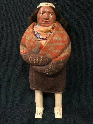 Rare Vtg Skookum Doll Native American 12 Inches Necklace Headband