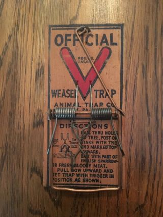 Vintage Official Victor Weasel Trap