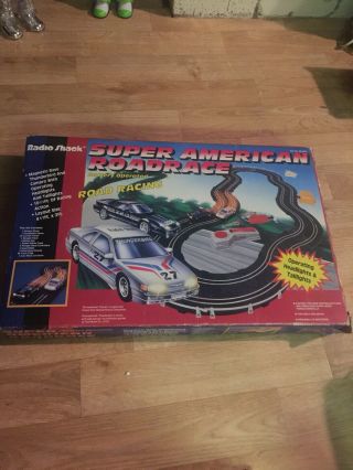 Radio Shack American Road Race Slot Car Set 1:43 Vintage 1980s In Orig Box