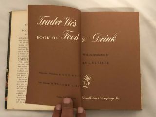 Trader Vic ' s Book of Food and Drink By Victor Bergeron 1946 1st Edition Vintage 3