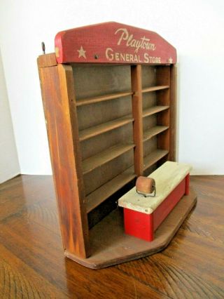 Vintage PLAYTOWN GENERAL STORE Dollhouse WOOD Pine - Hard to Find Treasure 6
