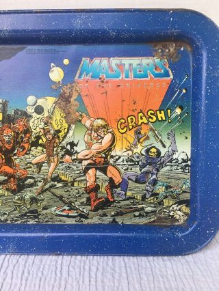 MASTERS OF THE UNIVERSE Vintage 1982 TV TRAY Mattel He - Man MOTU Skeletor Metal 4
