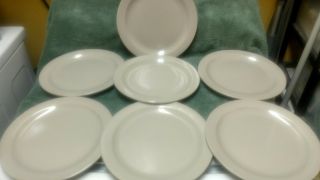Vtg Tan Melmac Melamine Dinner Plates 10 " Boontonware Dishes (7 Plates)