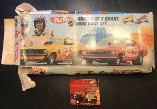 Vintage Mattel Hot Wheels Mongoose & Snake Drag Race Set 1969