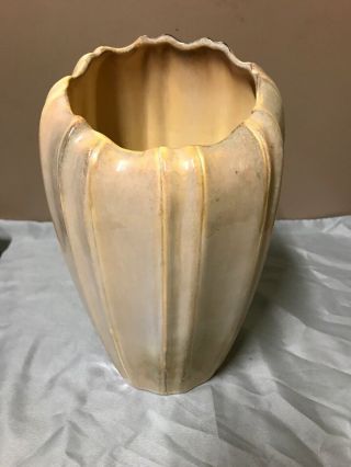 Vintage Tan Royal Haeger 463H Paneled Sides 10” Hand Crafted Art Pottery Vase 3