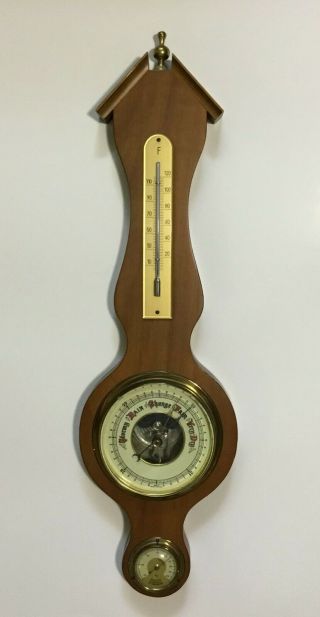 Vtg Wall Banjo Weather Station Barometer Thermometer Hygrometer West Germany