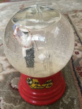 Driss Co.  The Lone Ranger Round Up Vintage Snow Globe Red Plastic Base