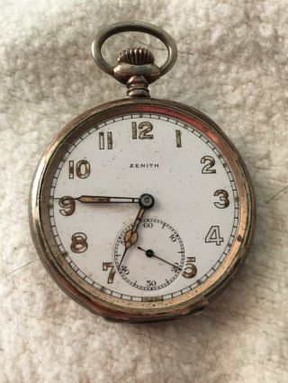 Zenith Grand Prix Paris 1900 Sterling Silver 800 Swiss Pocket Watch For Repair P