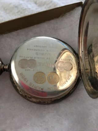Zenith Grand Prix Paris 1900 Sterling Silver 800 Swiss Pocket Watch for repair p 3
