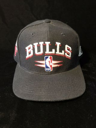 Vintage 90s Chicago Bulls Logo Athletic Diamond Snapback Hat Cap Rare Nba Hat