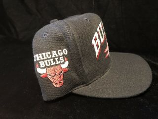 Vintage 90s Chicago Bulls Logo Athletic Diamond Snapback Hat Cap Rare NBA Hat 3