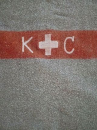 Vintage Swiss Army Wool Blanket G L 68 Throw Red Cross