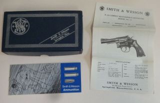 Vintage Smith & Wesson Blue Box With K - 38 Model 15 Revolver Paperwork