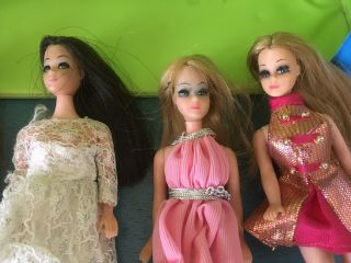 Vintage 1971 Topper Toys Dawn and Her Friends Doll Case 7 Dolls and Cloths 8