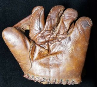 1930s Tru - Sport Bob Mattick Chicago Cubs Vtg Leather Baseball Glove Mitt