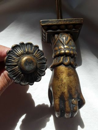 Vintage Brass Door Knocker Hand With Knocker Plate Made In Italy