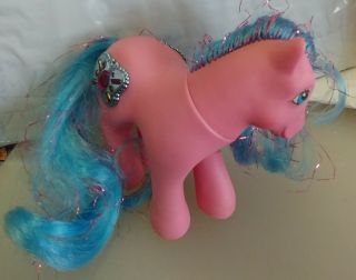 My Little Pony G1 Princess Primrose Pink With Blue Tinsel Hair Vintage Mlp