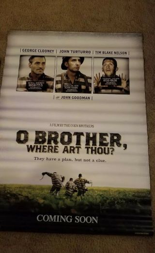 O brother where art Thou? Movie Poster.  Vintage,  vinyl.  Official theater banner 2