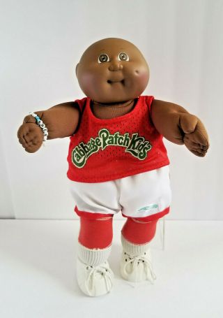 Vintage Cabbage Patch Doll African American Boy Bald 80s Toy 1982 Coleco