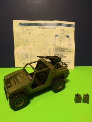 Vintage G.  I.  Joe Vamp Jeep Attack Vehicle 3.  75 Loose/Complete With Blue Prints 2