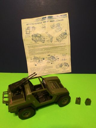 Vintage G.  I.  Joe Vamp Jeep Attack Vehicle 3.  75 Loose/Complete With Blue Prints 5