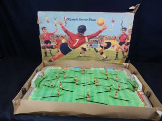 Vintage Technofix Tin Litho Olympic Soccer Game W/ Instructions